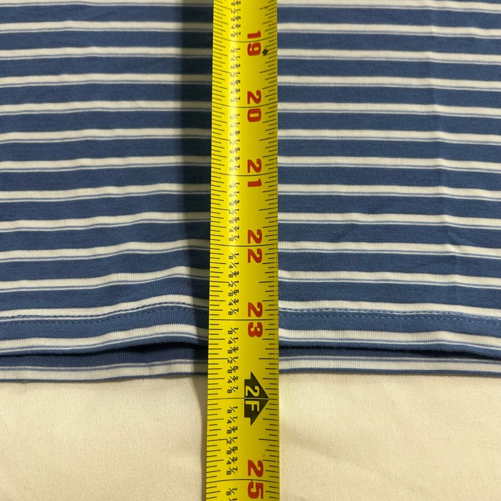 Columbia Sportswear Womens Large Blue White Striped V-Neck Cap Sleeve Tee XL3024 - Picture 3 of 7